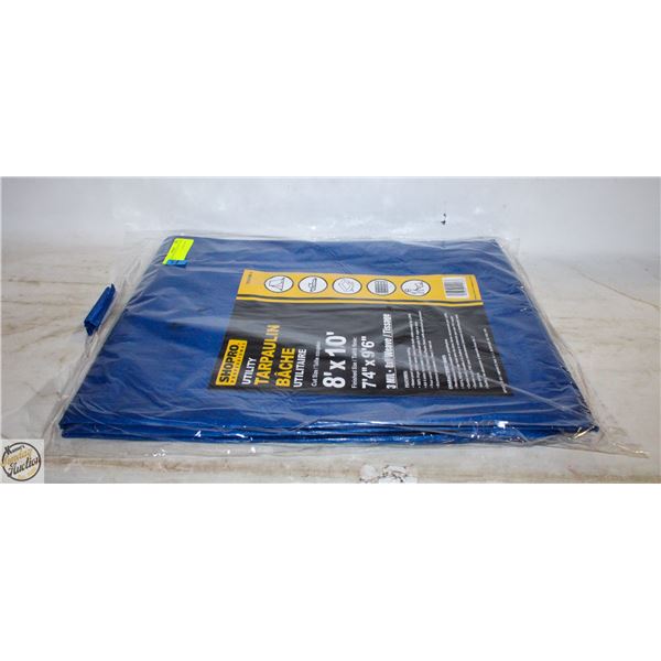 SHOPRO 8FT X 10FT UTILITY TARP - BLUE