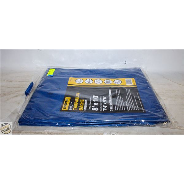 SHOPRO 8FT X 10FT UTILITY TARP - BLUE