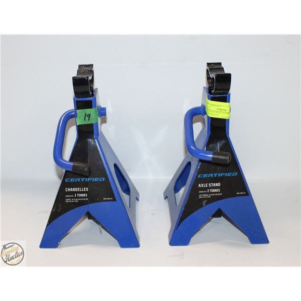 2 CERTIFIED AXLE STAND 2 TON - 009-0020-8 BLUE