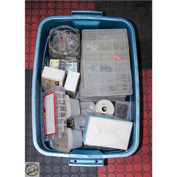 LOT OF GARAGE SCREWS/BOLTS ETC IN PACKAGES