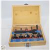 Image 1 : MASTERCRAFT 10 PC ROUTER BIT SET IN WOOD BOX