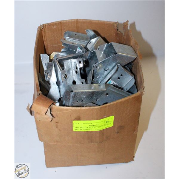 BOX OF METAL JOIST HANGERS AND METAL ANGLES
