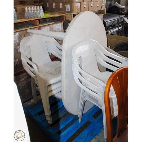 ESTATE PALLET- RUBBERMAID PATIO CHAIRS/TABLE