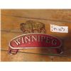 Image 1 : Early Winnipeg Metal License Plate Topper with Buffalo 7'' x 5'' 