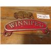 Image 3 : Early Winnipeg Metal License Plate Topper with Buffalo 7'' x 5'' 