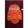 Image 4 : Coca Cola 25c Carton 2 Sided Metal Sign 18"x11"