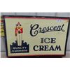 Image 1 : Cresent Ice Cream Porcelain Sign 2 Sided 30"x30"