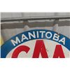 Image 2 : Manitoba CAA Motor League Oval Metal 2 Sides Sign 27"x19"