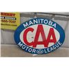 Image 7 : Manitoba CAA Motor League Oval Metal 2 Sides Sign 27"x19"