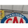Image 8 : Manitoba CAA Motor League Oval Metal 2 Sides Sign 27"x19"