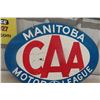 Image 9 : Manitoba CAA Motor League Oval Metal 2 Sides Sign 27"x19"