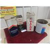 Image 6 : 4 Oil Cans - Gulf Tran Oil 2 Gallon, BA 1 Gallon