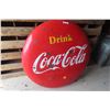 Image 1 : Coca Cola Porcelain Button Sign 48" Diameter 1959