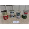 Image 1 : (4) Oil Quart Cans. (2) with Product. Texaco, Quaker State, Castrol. 