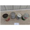 Image 6 : (4) Oil Quart Cans. (2) with Product. Texaco, Quaker State, Castrol. 
