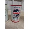 Image 3 : (4) Oil Quart Cans. (2) with Product. Anglo, Chryco, Shell, Husky. 