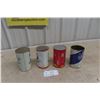 Image 7 : (4) Oil Quart Cans. (2) with Product. Anglo, Chryco, Shell, Husky. 