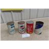 Image 9 : (4) Oil Quart Cans. (2) with Product. Anglo, Chryco, Shell, Husky. 