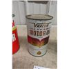 Image 3 : (4) Quart Oil Cans. (2) with Product. Veedol, Varcon, STP, 