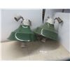 Image 1 : (2) Industrial Exterior Enamel & Cast Lights 20'' Diam. 