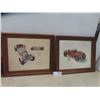 Image 1 : (2) Wood Framed Road & Track Pictures 19 1/2'' x 24'' 