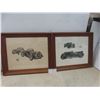 Image 1 : (2) Wood Framed Road & Track Pictures 19 1/2'' x 24'' 