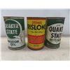 Image 4 : (4) 1 Quart Oil Cans : Quaker State, Shaler, John Deere Hydrostatic