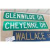 Image 4 : (4) Street Signs : Glenwilde Dr. 6'' x 30'' , Cheyenne Dr. 6'' x 30'' ,