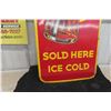 Image 4 : 1941 Drink Coca Cola 'Sold Here Ice Cold' Metal Bottle Sign, 