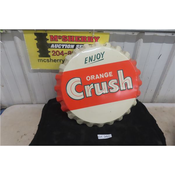 Vintage Enjoy Orange Crush Bottle Cap Metal Embossed