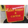 Image 5 : 1941 Drink Coca Cola Take Home a Carton Metal 6-Pack Sign,