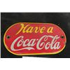 Image 2 : 1940s Have a Coca Cola Porcelain Palm Press 3 1/2'' x 6 1/2'' 