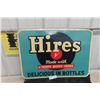 Image 1 : Vintage Hires Delicious in Bottles Metal Embossed Sign 27'' x 