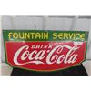 Image 1 : 1936 Fountain Service Drink Coca Cola Porcelain Sign 27'' x 14'' 