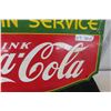 Image 5 : 1936 Fountain Service Drink Coca Cola Porcelain Sign 27'' x 14'' 