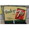 Image 1 : Vintage Fresh Up with 7up Metal Embossed Sign, St.Thomas 19'' 