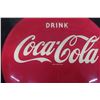Image 3 : 1949 Drink Coca Cola Porcelain Button Sign 12'' Diam. 