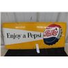 Image 1 : Enjoy a Pepsi Cola Porcelain Kickplate Sign 29 1/2'' x 12 1/2'' 