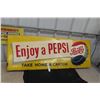 Image 1 : 1950s Enjoy a Pepsi Cola Take Home a Carton Metal Embossed 