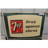 Image 1 : 1966 7up First Against Thirst Metal Embossed Sign 28'' x 20'' 