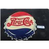 Image 1 : Pepsi Cola Bottle Cap Embossed Tin Sign | Double Dot | Made