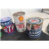 Image 2 : (6) Quart Cans, 5 with Product : Shell, Motor Oil, Gulf, AMS Oil, 
