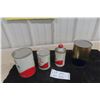 Image 10 : (4) Texaco Cans : Motor Oil, Motor Detergent, Brake Fluid.