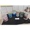 Image 1 : (6) Quart Oil Cans with Product : Texaco, Mobil, Castrol, Quaker
