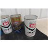 Image 2 : (6) Oil Quart Cans : Pacific 66, Texaco, Esso, Antelope, Plus. 