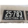 Image 2 : (6) Manitoba License Plates: Pair of 1939 + 1930s,40s,50s. 