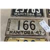 Image 3 : (6) Manitoba License Plates: Pair of 1939 + 1930s,40s,50s. 