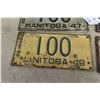 Image 4 : (6) Manitoba License Plates: Pair of 1939 + 1930s,40s,50s. 