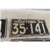 Image 5 : (6) Manitoba License Plates: Pair of 1939 + 1930s,40s,50s. 