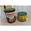 Image 1 : BA Bowtie 5gal Oil Pail , White Rose 25lbs Grease Pail 